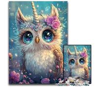 Rompecabezas de 1000 Piezas para Adolescentes, Lindo búho, Rompecabezas de cartón para Mayores de 14 años, decoración del hogar, Regalo de Obras de Arte, 26x38cm