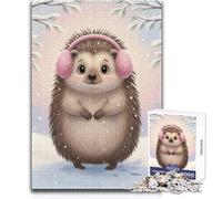 Rompecabezas de 1000 Piezas para Adolescentes, Lindo Erizo en el país de Las Maravillas Invernal, Juguetes, Juegos educativos, Pero Divertidos y Divertidos, Obras de Arte, Regalo, tamaño 38x52cm