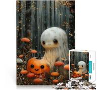 Rompecabezas de 1000 Piezas para Adolescentes Lindo Fantasma de Calabaza Juegos educativos Trato como Regalo para Toda la Familia 38x26cm