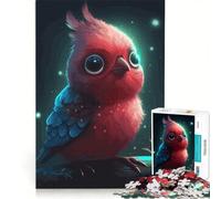 Rompecabezas de 1000 Piezas para Adolescentes: Lindo pájaro Rojo con Ojos Grandes, Juegos relajantes, desafío difícil, colección de Artistas, Bellas Artes 50x75cm