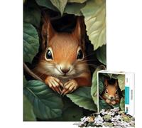 Rompecabezas de 1000 Piezas para Adolescentes Lindo Rompecabezas de Ardilla Que Juega al escondite para Adultos Juguete de decoración de Pared Decoración Gran Regalo para los Amantes de los