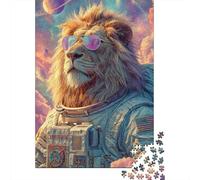 Rompecabezas De 1000 Piezas para Adolescentes Lion Astronaut Space Suit Rompecabezas para Adultos Juguetes DIY para La Diversión Familiar para Cumpleaños, Navidad 52x38cm/1000pcs