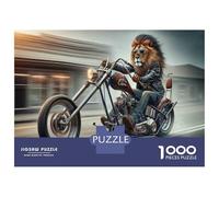 Rompecabezas De 1000 Piezas para Adolescentes Lion Biker Motorcycle Adventure Rompecabezas Juegos Divertidos Carrera De Velocidad Manual Cumpleaños 52x38cm/1000pcs