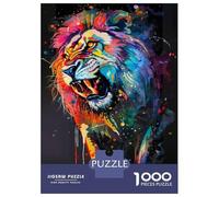 Rompecabezas De 1000 Piezas para Adolescentes Lion Popart Painting Rompecabezas para Adultos Juego Familiar Decoración del Hogar Cumpleaños Y Navidad 38x26cm/1000pcs