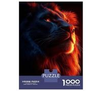 Rompecabezas De 1000 Piezas para Adolescentes Lion Portrait Fire and Shadow Rompecabezas para Adolescentes Juego Práctico Desafío Difícil Oferta como Regalo para Toda La Familia 52x38cm/1000pcs