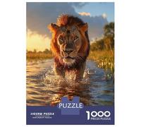 Rompecabezas De 1000 Piezas para Adolescentes Lion Walking Through Water Rompecabezas para Adultos Juguetes Antiestrés Difícil Difícil Cumpleaños Y Navidad 70x50cm/1000pcs