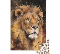 Rompecabezas De 1000 Piezas para Adolescentes Lion Watercolor Painting Rompecabezas para Adultos Juego Práctico Arte De Pared Oferta como Regalos para Toda La Familia 38x26cm/1000pcs