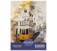 Rompecabezas De 1000 Piezas para Adolescentes Lisbon in Watercolor Rompecabezas para Adultos Juegos Relajantes Desafío Difícil Diversión En Casa Actividades, 70x50cm/1000pcs