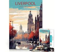 Rompecabezas de 1000 Piezas para Adolescentes,Liverpool,Reino Unido Arte de Corte Fino Juguete Divertido y lógico Tiempo de Juego Acogedor Decoración navideña para la Pared (38x52cm)