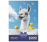 Rompecabezas De 1000 Piezas para Adolescentes Llama Bath Time Rompecabezas para Adultos Juego De Ingenio Juego De Corte De Precisión Regalos Desafiantes 38x26cm/1000pcs
