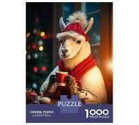 Rompecabezas De 1000 Piezas para Adolescentes Llama Coffee Christmas Rompecabezas para Adolescentes Juguetes Antiestrés Regalos para Mujeres Regalos para Reducir El Estrés 70x50cm/1000pcs