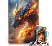 Rompecabezas de 1000 Piezas para Adolescentes Llama de dragón Matar el Tiempo en Vacaciones en casa Regalo de cumpleaños, Regalos 75x50cm