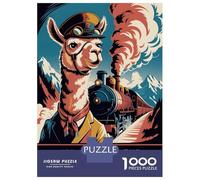 Rompecabezas De 1000 Piezas para Adolescentes Llama Express Vintage Travel Rompecabezas DIY Juguetes Mejora La Memoria Oferta como Regalo para Toda La Familia 70x50cm/1000pcs