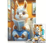 Rompecabezas de 1000 Piezas para Adolescentes Llama Leyendo el periódico en el Inodoro Juegos educativos Actividades Divertidas para Hacer en casa Colección de Artistas Bellas Artes 38x52cm