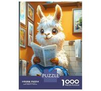 Rompecabezas De 1000 Piezas para Adolescentes Llama Reading Newspaper on Toilet Rompecabezas para Adultos Juguetes De Bricolaje Desafío Difícil Cumpleaños 70x50cm/1000pcs