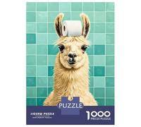 Rompecabezas De 1000 Piezas para Adolescentes Llama with Toilet Paper on Head Rompecabezas para Adultos Juego Práctico Difícil Regalos De Cumpleaños Y Únicos 70x50cm/1000pcs