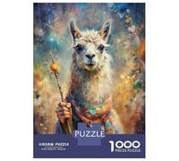 Rompecabezas De 1000 Piezas para Adolescentes Llama Wizard with Staff Rompecabezas para Adultos Juguetes Antiestrés Ensamblaje De Patrones Desafiante De Completar 70x50cm/1000pcs