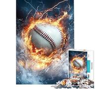 Rompecabezas de 1000 Piezas para Adolescentes Llamas y Hielo Choque de béisbol desafío de Inteligencia Cerebral Juguetes adictivos Juegos Divertidos difícil excelente Regalo (tamaño 38x26cm)