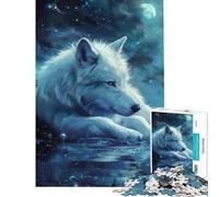 Rompecabezas de 1000 Piezas para Adolescentes Lobo Blanco Solitario Juego práctico y Educativo Regalo Ideal para Mujeres y Hombres Decoración del hogar (tamaño 38x26cm)