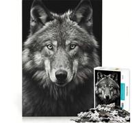 Rompecabezas de 1000 Piezas para Adolescentes Lobo en Blanco y Negro Un Juego práctico Divertido y con Mucho Humor Regalo Ideal para Amigos y Familiares 38x52cm