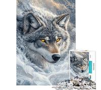 Rompecabezas de 1000 Piezas para Adolescentes Lobo en tormenta Invernal Juego Educativo Juguetes educativos Juegos de Amigo Invisible Regalos Actividades Familiares (tamaño 75x50cm)