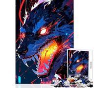 Rompecabezas de 1000 Piezas para Adolescentes Lobo Feroz Arte Digital Juegos Divertidos Corte de precisión decoración del hogar Juguetes para Fortalecer el Amor Entre Parejas (50x75cm)