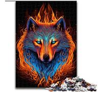 Rompecabezas de 1000 Piezas para Adolescentes, Lobo, Fuego y Agua Juguete Educativo Toda la Familia a Partir de 14 años tamaño 50x75cm