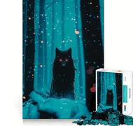 Rompecabezas de 1000 Piezas para Adolescentes Lobo Negro en un Bosque nevado Diversión con articulaciones Suaves,Regalo para ejercitar la Mente,Juego Relajante,Arte navideño para el Tiempo Libre