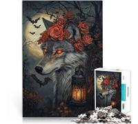 Rompecabezas de 1000 Piezas para Adolescentes Lobo siniestro para el Juguete de desafío de Juego Educativo Buen Regalo 75x50cm