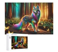 Rompecabezas de 1000 piezas para adolescentes, lobo steampunk en bosque encantado, rompecabezas para adultos, juegos relajantes, mejora la memoria, regalos para amigos y familiares, 1000 piezas