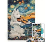Rompecabezas de 1000 Piezas para Adolescentes Lobo Tocando el violín Juegos relajantes para desestresar el intelecto Regalo de cumpleaños 50x75cm