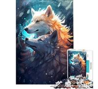 Rompecabezas de 1000 Piezas para Adolescentes Lobos Oscuros Diversión Cósmica Actividades en Casa Regalos para Mujeres Juegos Relajantes Apto para Mayores de 14 años 50x75cm