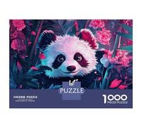 Rompecabezas De 1000 Piezas para Adolescentes Lofi Panda Floral Jungle Rompecabezas para Adultos Juegos Relajantes Montaje De Patrones Regalos para Amigos Y Familiares 70x50cm/1000pcs