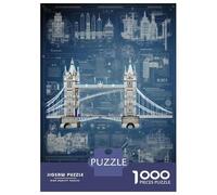 Rompecabezas De 1000 Piezas para Adolescentes London Bridge Blueprint Art Print Rompecabezas Juegos Relajantes Análisis Y Lógica Reducción del Estrés Regalos 70x50cm/1000pcs