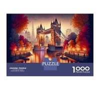 Rompecabezas De 1000 Piezas para Adolescentes London Bridge Fall Colors Rompecabezas para Adultos Juego Práctico Decoración De Pared Oferta como Regalos para Toda La Familia 38x26cm/1000pcs