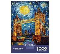 Rompecabezas De 1000 Piezas para Adolescentes London Bridge Under Starry Skies Rompecabezas para Adultos Juego Práctico Decoración del Hogar Cumpleaños Y Navidad 38x26cm/1000pcs