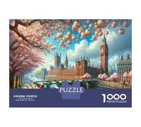 Rompecabezas De 1000 Piezas para Adolescentes London Cherry Blossom Festival Rompecabezas para Adultos Juegos Familiares Difícil Difícil Cumpleaños Y Navidad 70x50cm/1000pcs