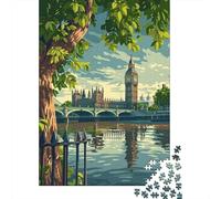 Rompecabezas De 1000 Piezas para Adolescentes London Cityscape with Big Ben-3 Rompecabezas para Adultos Juego De Ingenio Decoración Ayuda A Ejercitar El Cerebro 52x38cm/1000pcs
