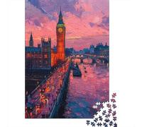 Rompecabezas De 1000 Piezas para Adolescentes London Sunset Painting Rompecabezas para Adultos Juegos Divertidos Decoración Ayuda A Ejercitar El Cerebro 70x50cm/1000pcs