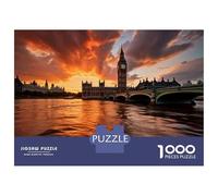 Rompecabezas De 1000 Piezas para Adolescentes London Sunset with Big Ben-1 Rompecabezas para Adultos Juguete Decoración De Pared Patrón De Montaje Gran Regalo para Jugar 70x50cm/1000pcs