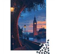 Rompecabezas De 1000 Piezas para Adolescentes London Sunset with Big Ben Rompecabezas para Adultos Juegos Relajantes Que Mejoran La Memoria Regalos para Reducir El Estrés 70x50cm/1000pcs