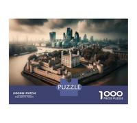 Rompecabezas De 1000 Piezas para Adolescentes London Tower Bridge - London, England Rompecabezas para Adultos Juego Práctico Decoración del Hogar Cumpleaños Y Navidad 38x26cm/1000p