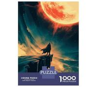 Rompecabezas De 1000 Piezas para Adolescentes Lone Figure Under A Fiery Sky Rompecabezas para Adultos Juego Familiar Decoración del Hogar Cumpleaños Y Navidad 38x26cm/1000pcs