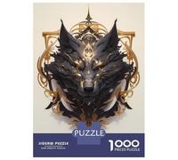 Rompecabezas De 1000 Piezas para Adolescentes Lord Black Wolf Head Rompecabezas para Adultos Juegos Relajantes Vacaciones En Casa Matar El Tiempo 52x38cm/1000pcs