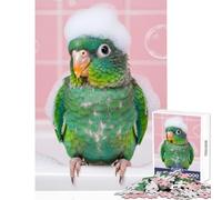 Rompecabezas de 1000 Piezas para Adolescentes Loro Verde en la bañera Rompecabezas para Adolescentes Que Mejora la Memoria Ayuda a ejercitar el Cerebro y es un Juego Educativo para Toda la Familia