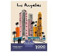Rompecabezas De 1000 Piezas para Adolescentes Los Angeles Skyline Illustration Rompecabezas para Adultos Juguete Decoración De Pared Decoración Difícil Y Desafiante 52x38cm/1000pcs
