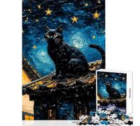 Rompecabezas de 1000 Piezas para Adolescentes Los Gatos Negros Son marginados Juguetes antiestrés Ideas de Regalo Juego práctico Cada Pieza es única - Tamaño 38x52cm