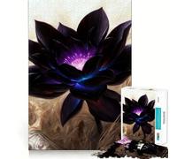 Rompecabezas de 1000 Piezas para Adolescentes,Loto Negro,Magia Oscura,Zen,Arte de Corte Preciso,Juguete para ejercitar el Cerebro,Tiempo de Juego Relajante,Juego Divertido de cumpleaños 38x26cm