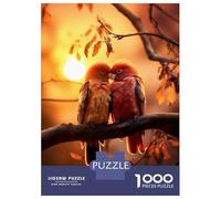 Rompecabezas De 1000 Piezas para Adolescentes Lovebird in Tree at Sunset Rompecabezas para Adultos Juguete Decoración De Pared Decoración De Pared Juego Desafiante Regalos 52x38cm/1000pcs