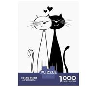 Rompecabezas De 1000 Piezas para Adolescentes Loving Cats Black and White Rompecabezas para Adultos Juegos Familiares Difícil Regalo De Cumpleaños, Regalos, 38x26cm/1000pcs